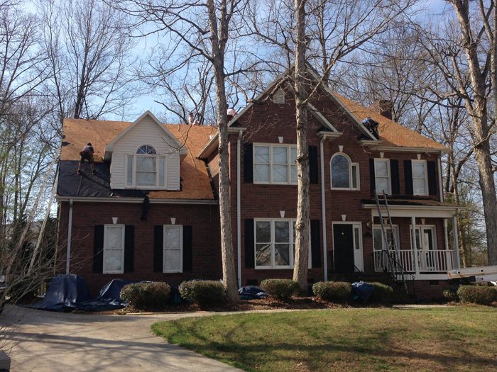 Roof during tear-off before replacement